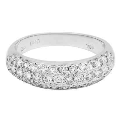 Exclusive 18K White Gold 0.70 Carat Diamond Band Ring — Front View