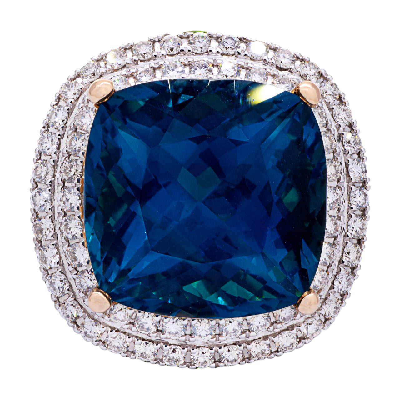 Exclusive Zorab 18K Rose Gold Fantasia Topaz Sapphire Diamond Ring — 6.25 — Front View