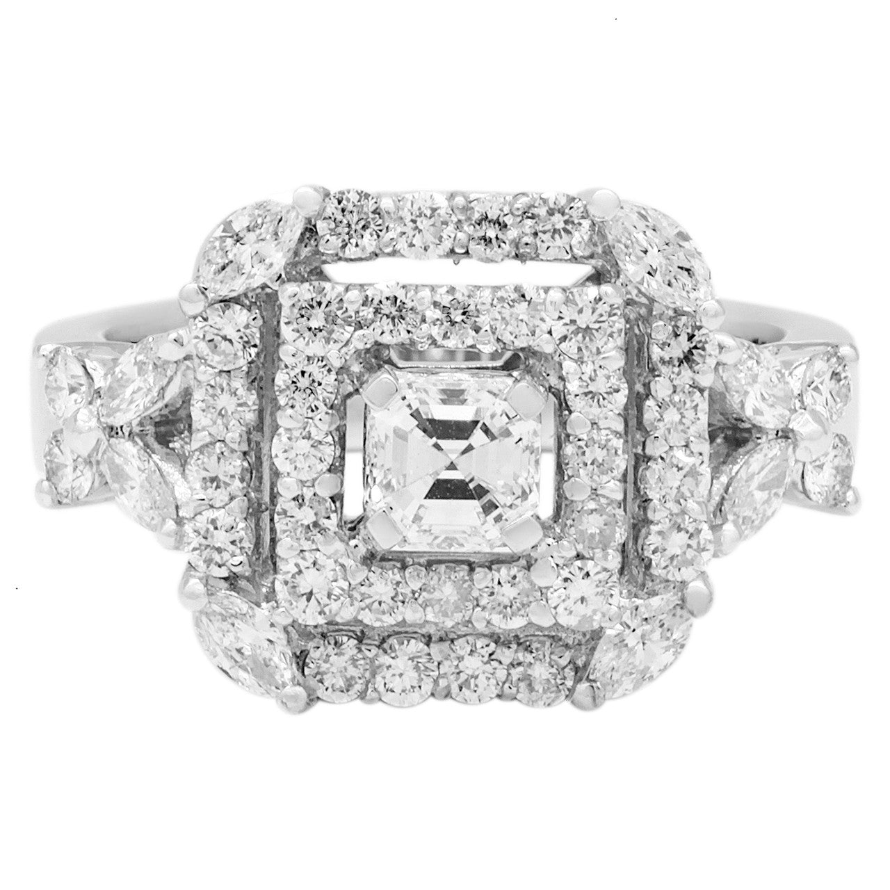Exclusive 18K White Gold 1.59 Carat Diamond Ring — 6 — Front View
