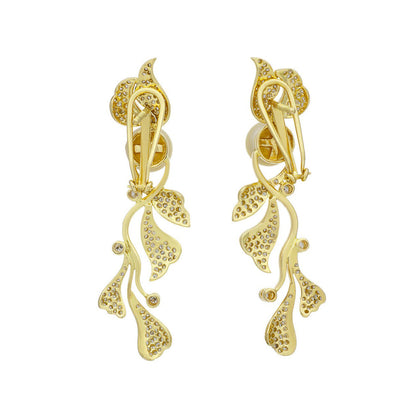 Exclusive 18K Gold Diamond South Sea Pearl Earrings — Side View