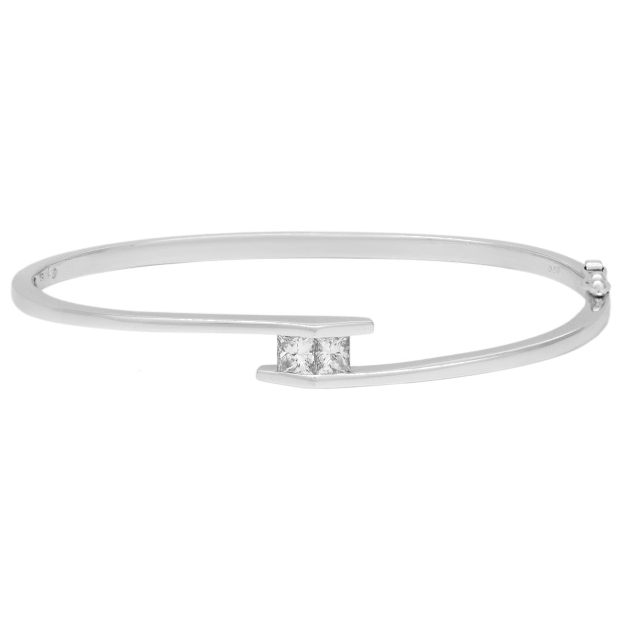 Exclusive 18K White Gold 0.53 Carat Diamond Bracelet — Front View