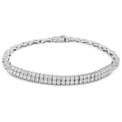 Exclusive 18K White Gold 1.58 Carat Diamond Bracelet — Front View