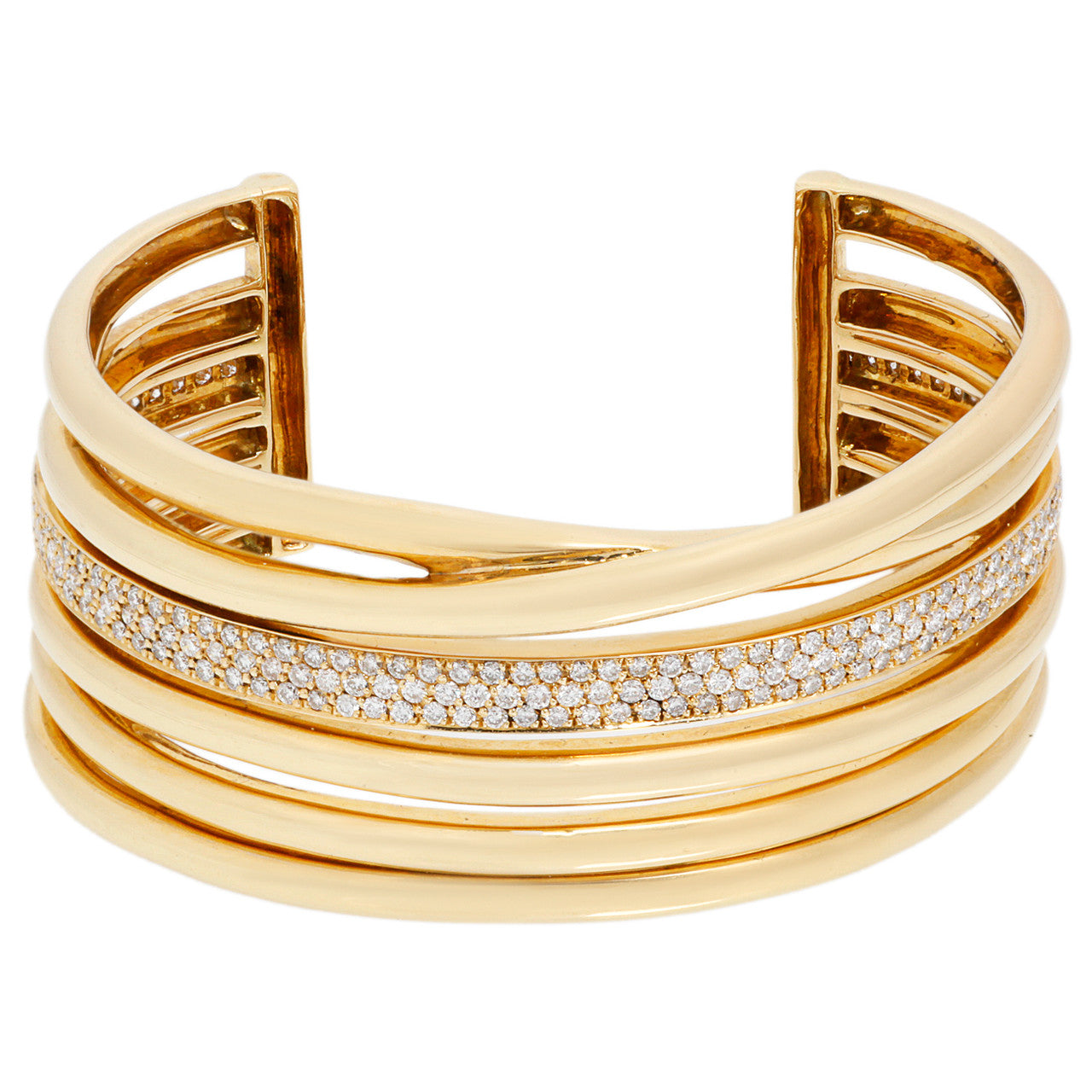 Exclusive 18K Yellow Gold 2.60 Carat Diamond Bracelet — Front View
