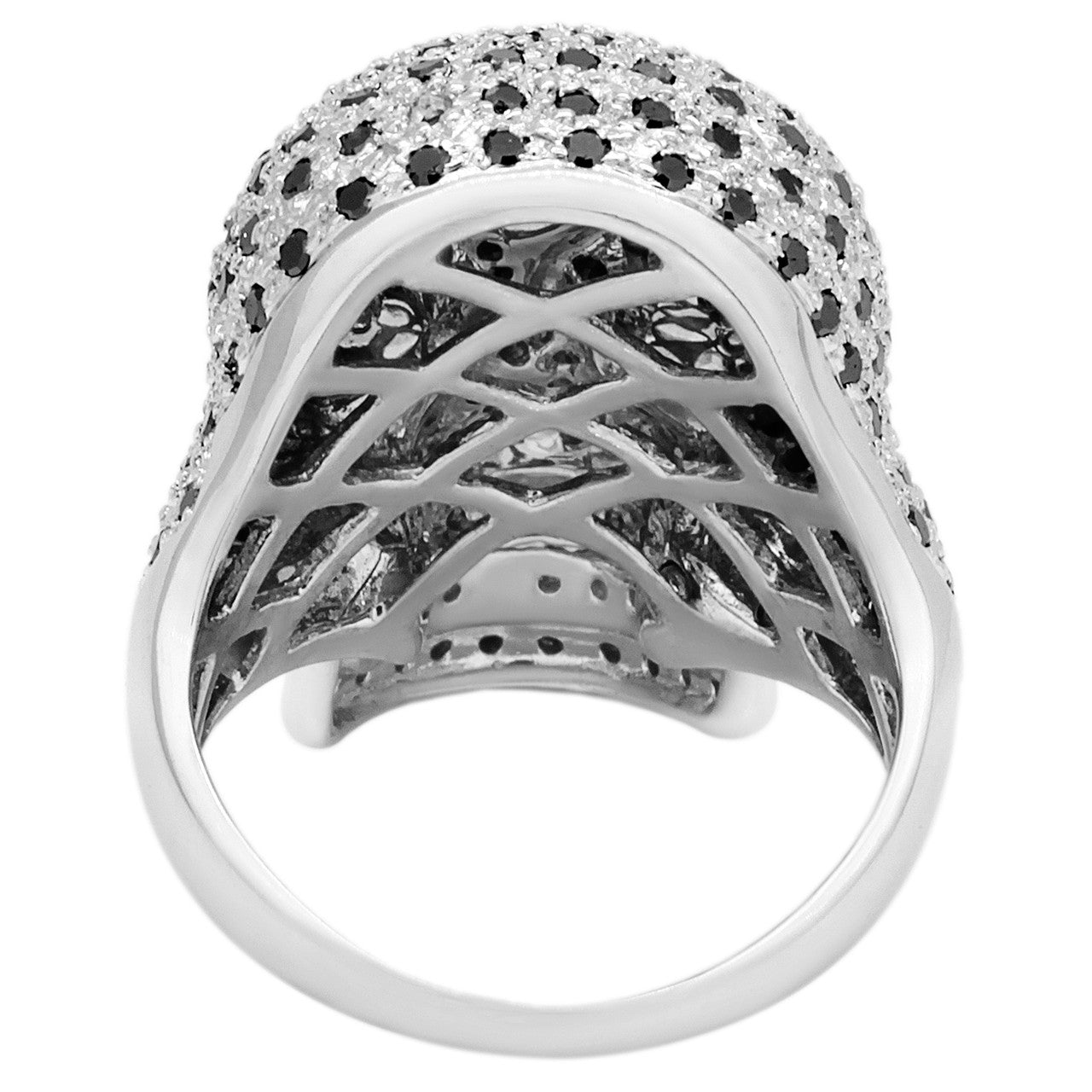 Exclusive 14K White Gold Black Diamond Skull Ring — 6 — Side View