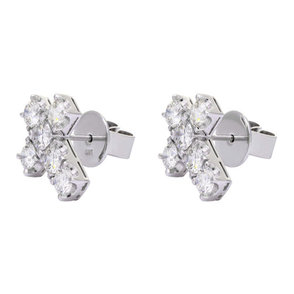 Exclusive 14K White Gold 2.50 Carat Diamond Earrings — Side View