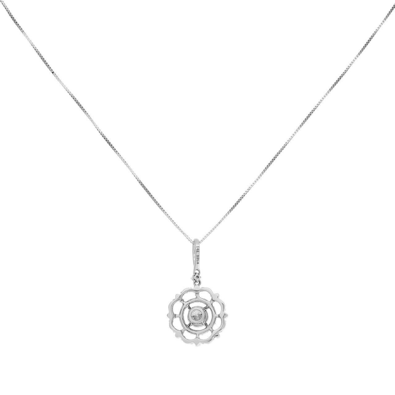 Exclusive 14K White Gold 0.64 Carat Diamond Pendant — Side View