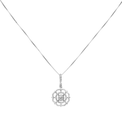 Exclusive 14K White Gold 0.64 Carat Diamond Pendant — Side View