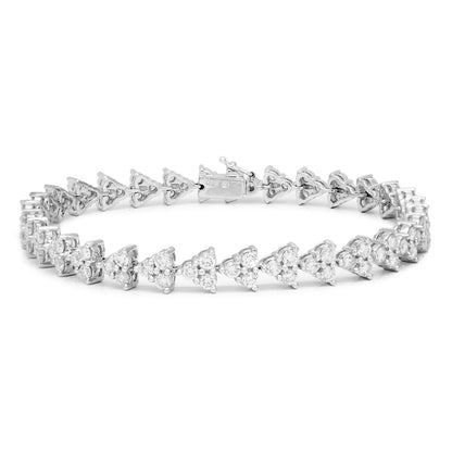Exclusive 18K White Gold 3.84 Carat Diamond Tennis Bracelet — Front View