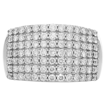 Exclusive 18K White Gold 1.46 Carat Pave Diamond Ring — 6.75 — Front View
