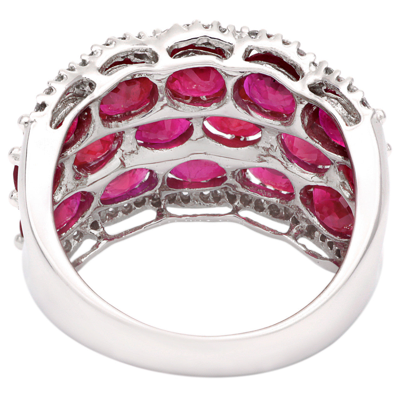 Exclusive 14K White Gold 7.20 Carat Ruby & Diamond Ring — Side View