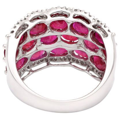 Exclusive 14K White Gold 7.20 Carat Ruby & Diamond Ring — Side View