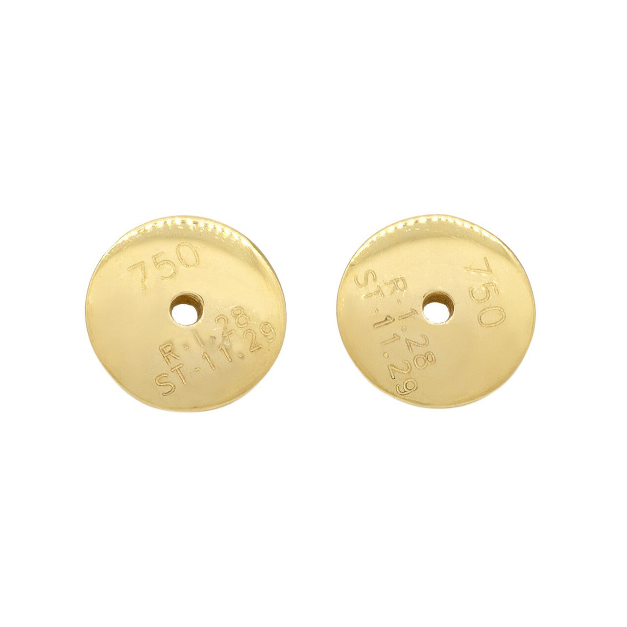 Exclusive 18K Gold Diamond Ruby Earrings — Back View