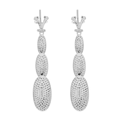 Exclusive 14K White Gold Pave Diamond Drop Earrings — Side View