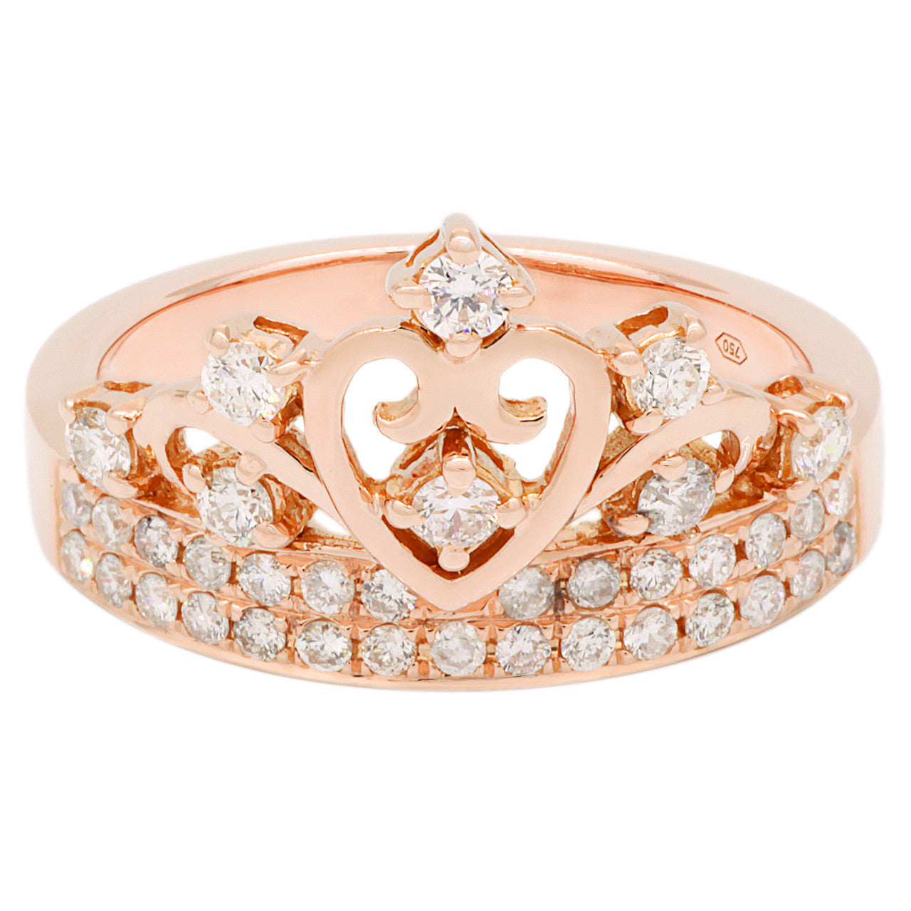 Exclusive 18K Rose Gold 0.54 Carat Diamond Ring — 5.5 — Front View