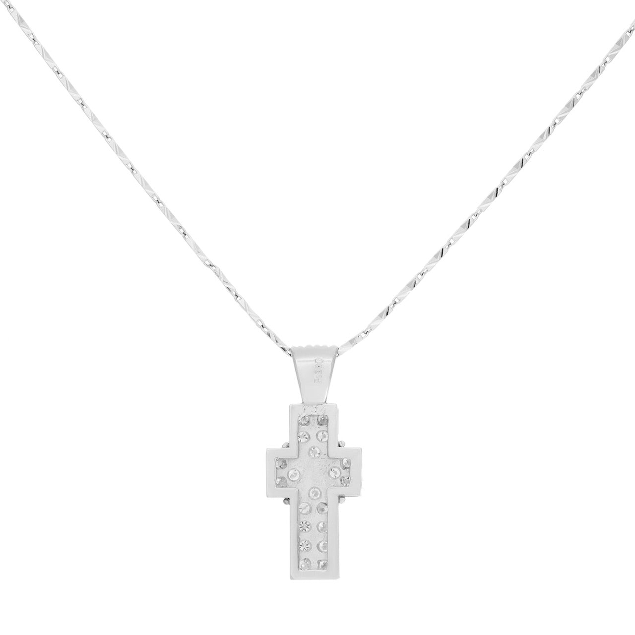 Exclusive Platinum 1.34 Carat Diamond Cross Pendant — Side View