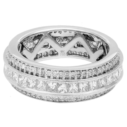 Exclusive 18K White Gold 2.15 Carat Diamond Eternity Ring — Front View