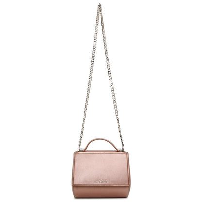Exclusive Givenchy Rose Gold Calfskin Mini Pandora Box Chain Crossbody — Front View