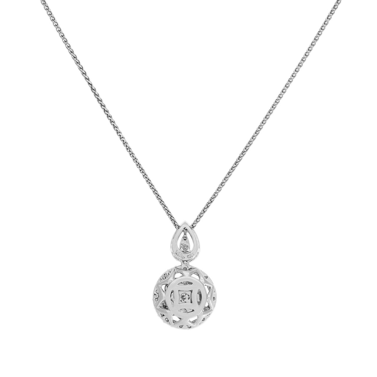 Exclusive 14K White Gold 0.65 Carat Diamond Pendant Necklace — Side View