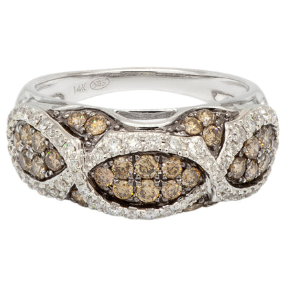 Exclusive 14K White Gold Fancy Brown Diamond Ring — Front View