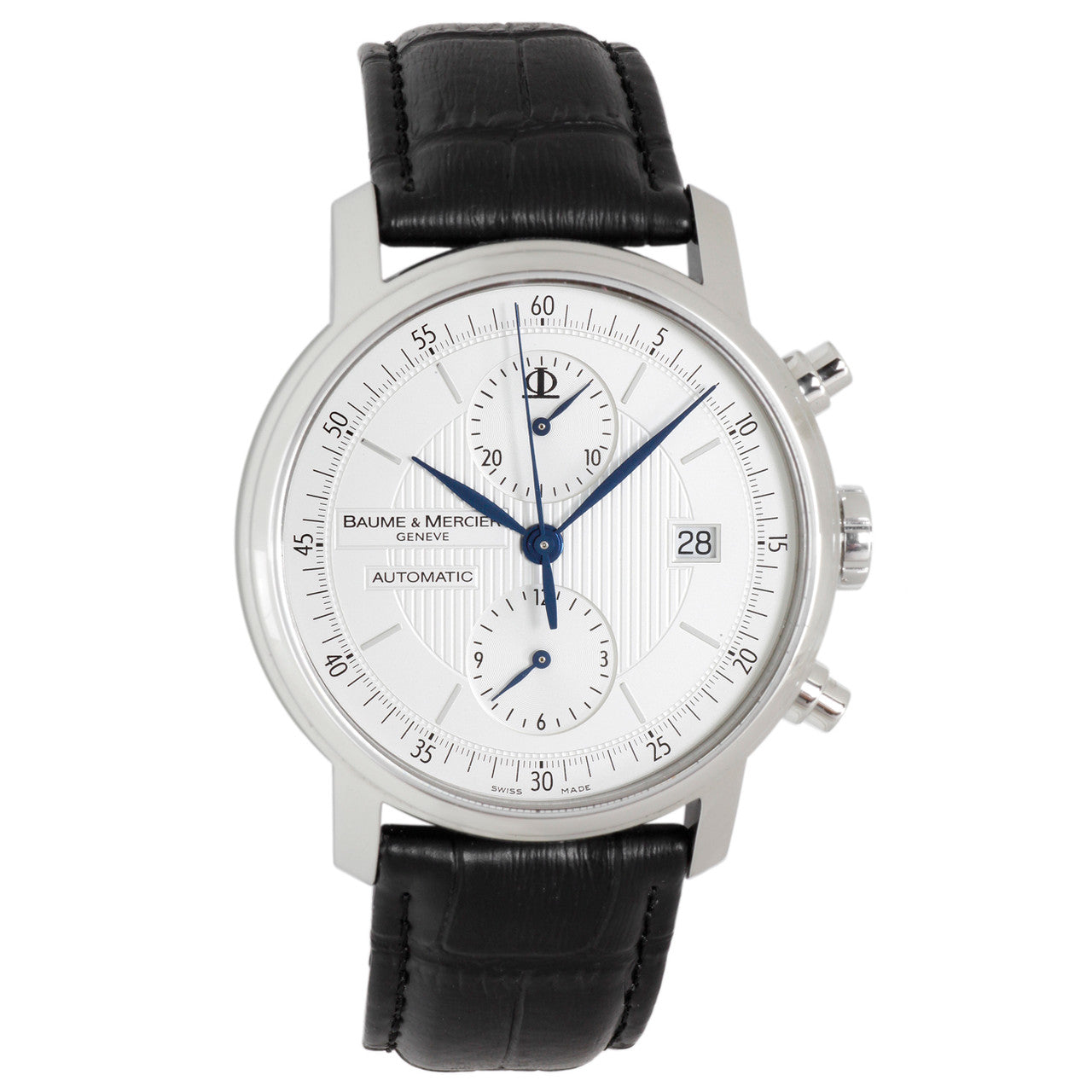 Exclusive Baume & Mercier Stainless Steel Classima Chronograph 65560 — Front View