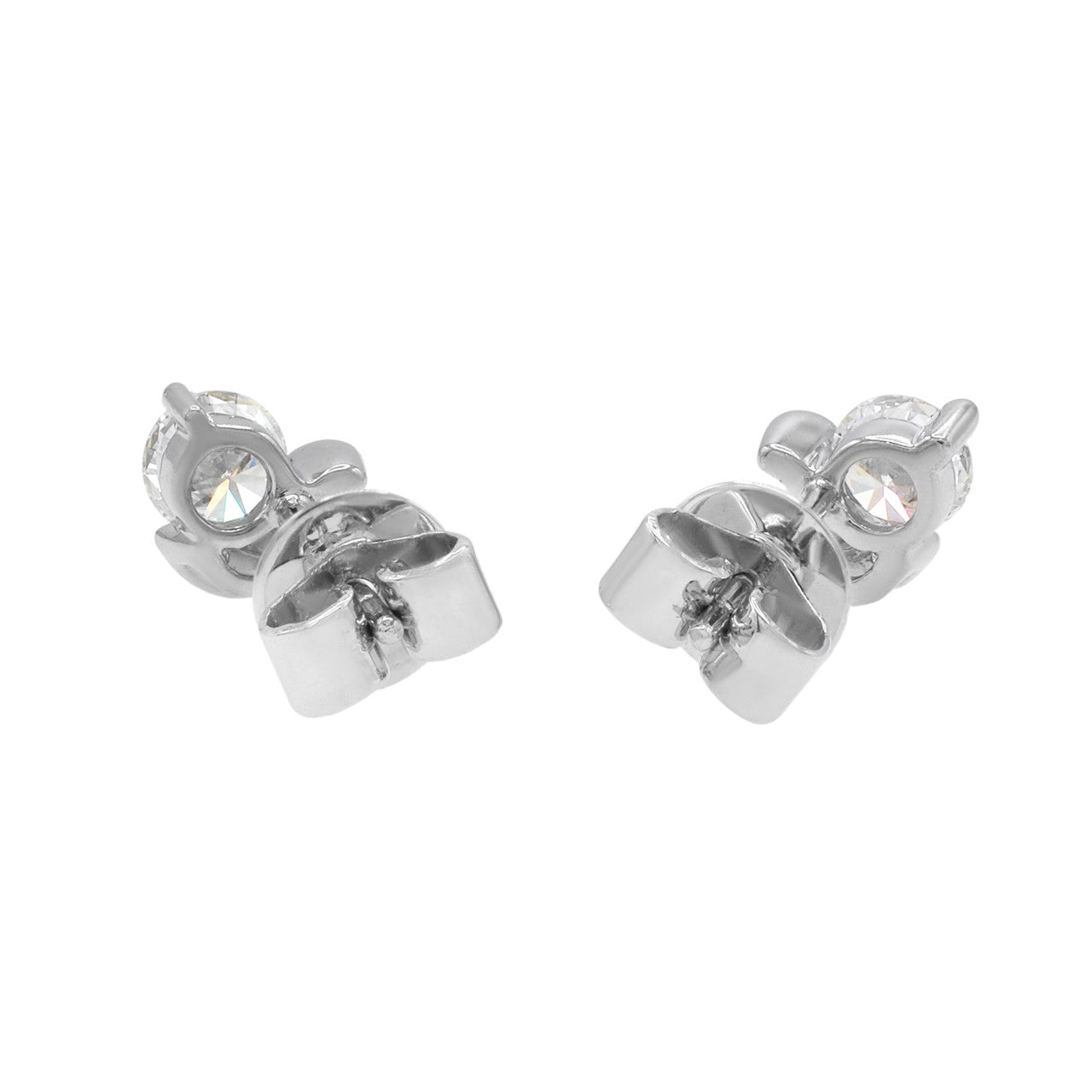 Exclusive 18K White Gold 0.47 Carat Diamond Earrings — Side View