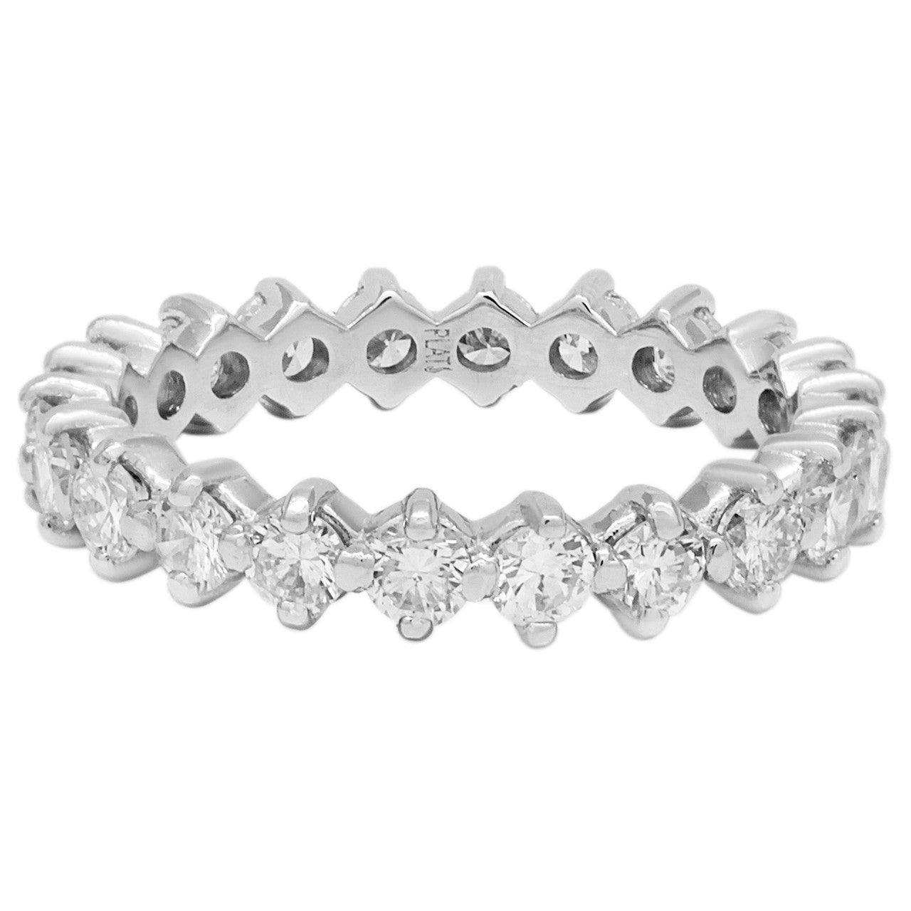 Exclusive Platinum 1.32 Carat Diamond Eternity Band — Front View
