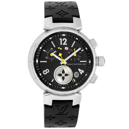 Exclusive Louis Vuitton Tambour Lovely Cup Quartz Chronograph Q132G — Front View