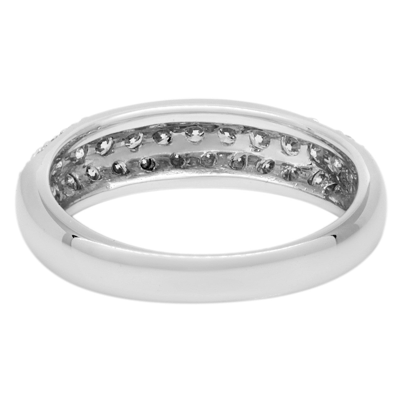 Exclusive 18K White Gold 0.70 Carat Diamond Band Ring — Side View