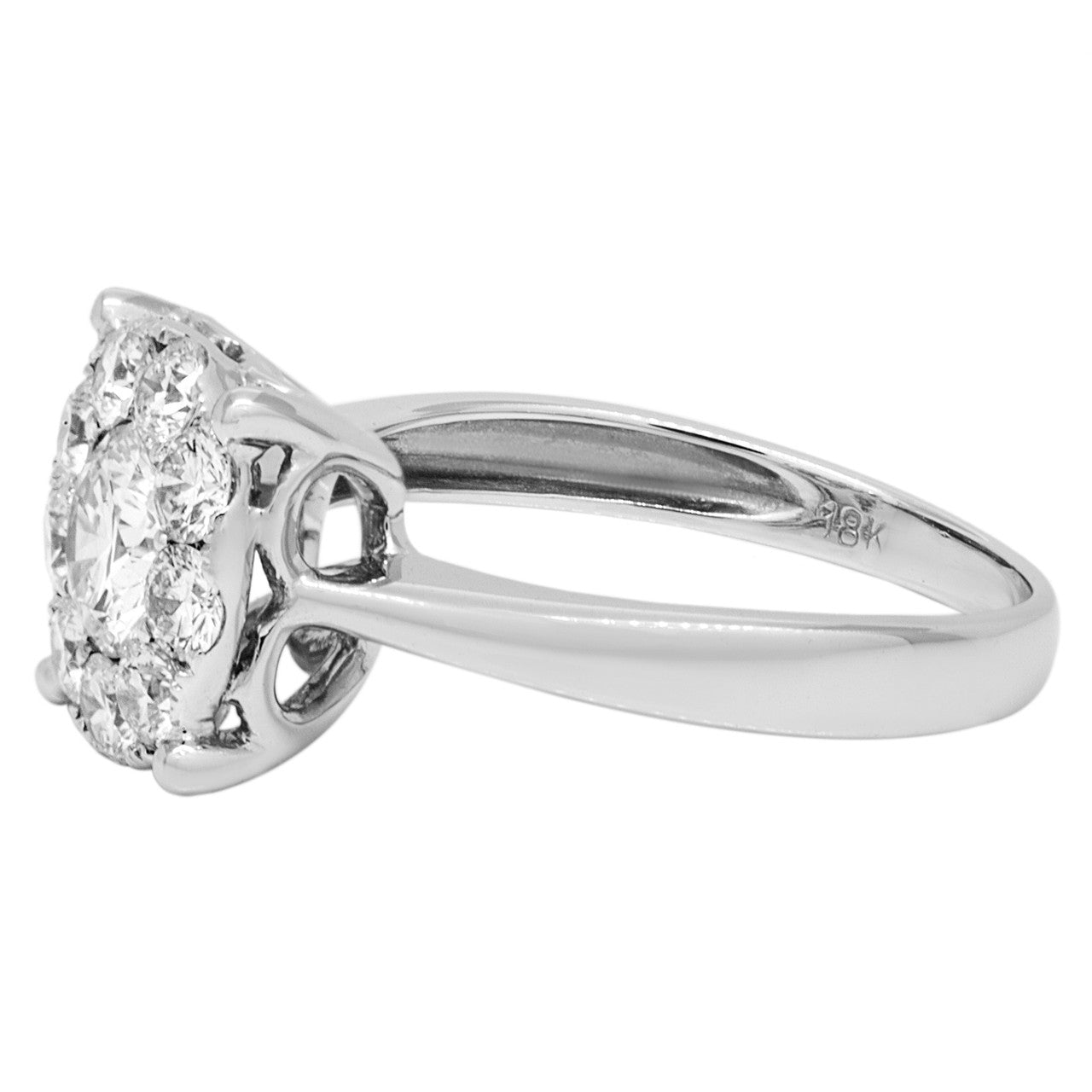 Exclusive 18K White Gold 0.85 Carat Diamond Ring — 3.5 — Side View