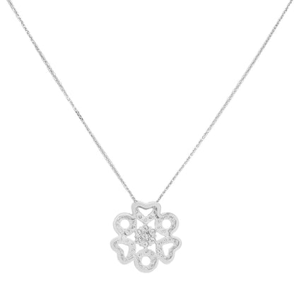 Exclusive 18K White Gold 1.17 Carat Diamond Hearts Pendant — Side View