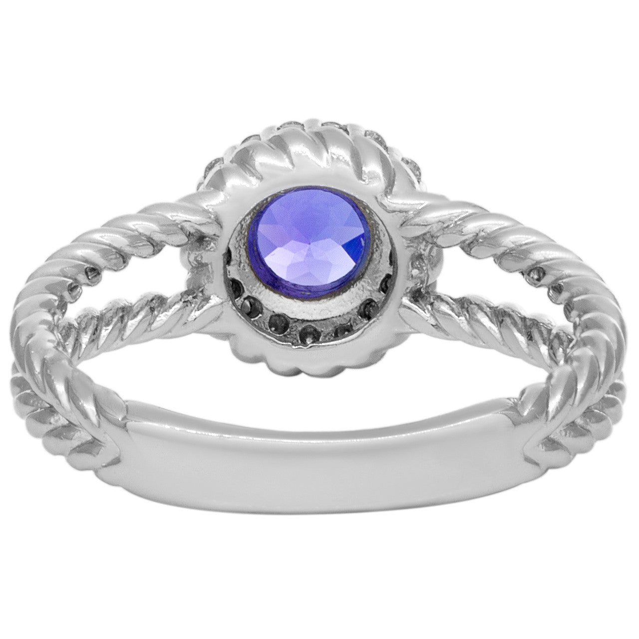 Exclusive 14K White Gold Diamond Tanzanite Ring — 4 — Side View