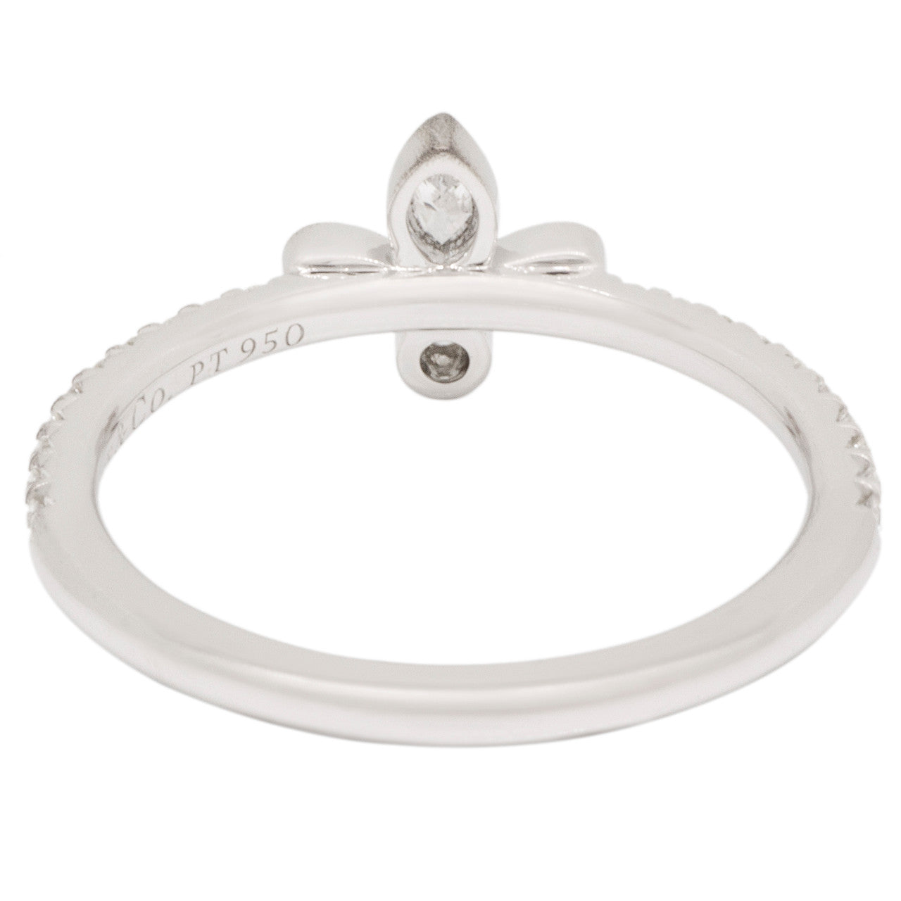 Exclusive Tiffany & Co. Platinum Diamond Fleur de Lis Ring — Back View