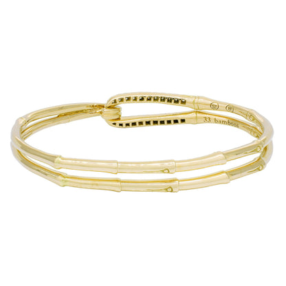 Exclusive John Hardy 18K Diamond Bamboo Flex Hook Bracelet — Side View