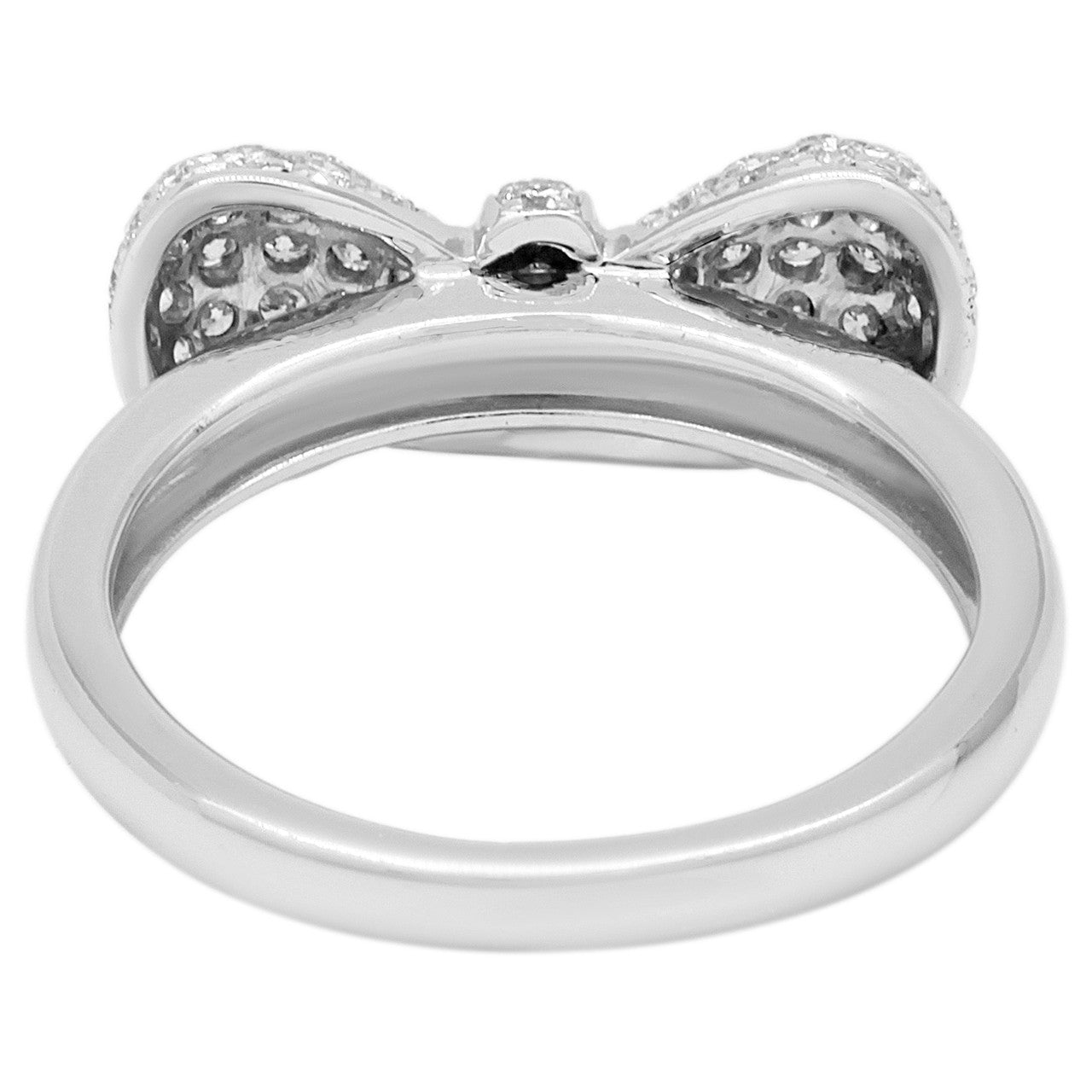 Exclusive 18K White Gold 1.32 Carat Diamond Bow Ring — 3.5 — Side View