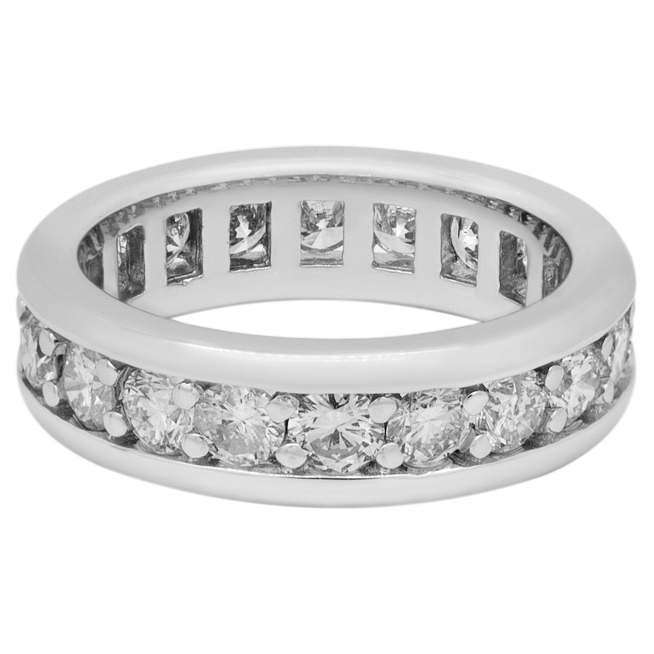 Exclusive 18K White Gold 2.10 Carat Diamond Eternity Ring — Side View