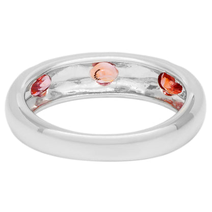 Exclusive Platinum 0.66 Carat Orange/Pink Sapphire Ring — 3.5 — Side View