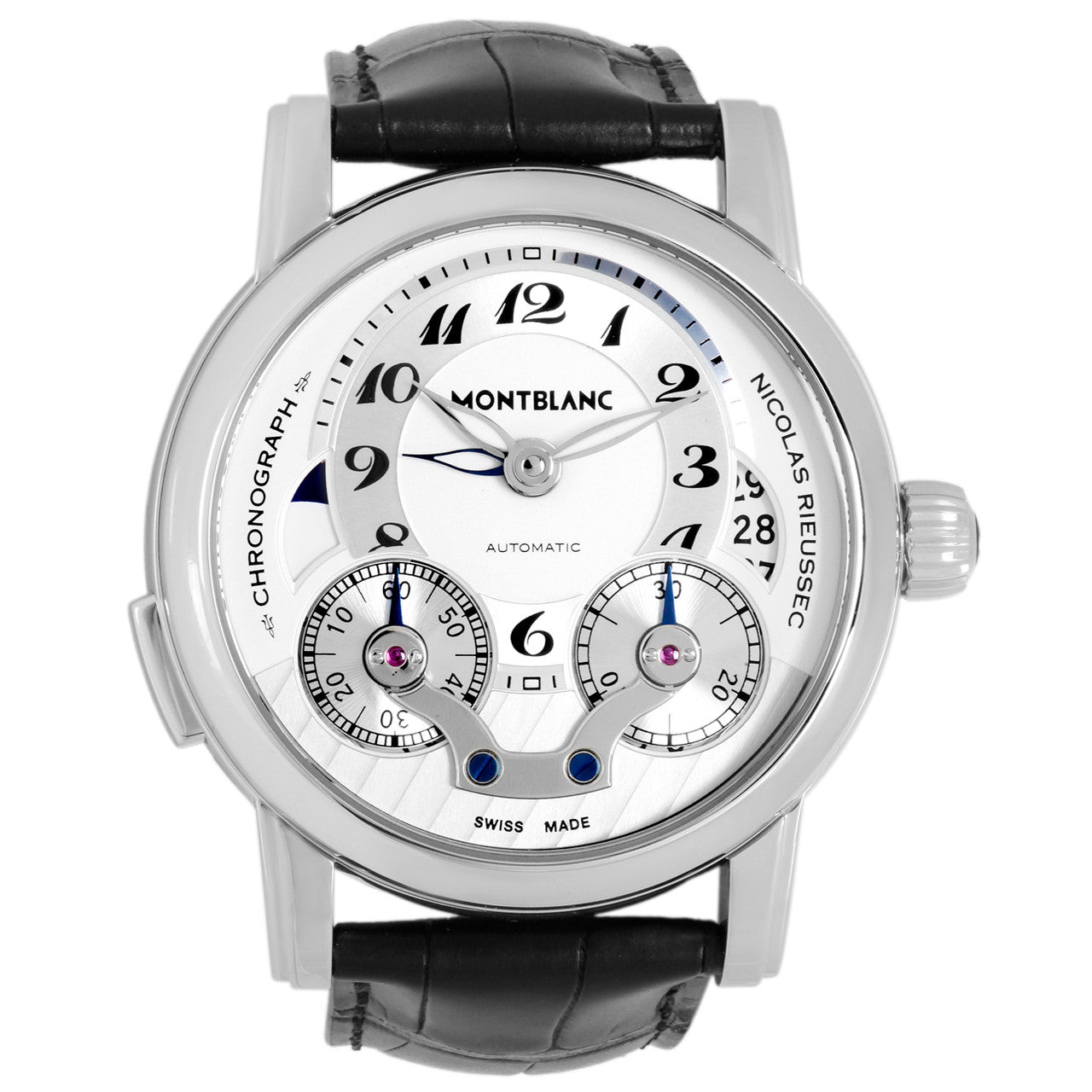 Exclusive Montblanc Stainless Steel  Nicolas Rieussec Chronograph 106595 — Front View