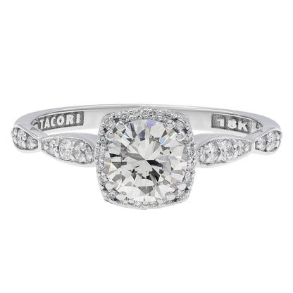 Exclusive Tacori 18K White Gold 0.92 Carat Diamond Ring — 7 — Front View