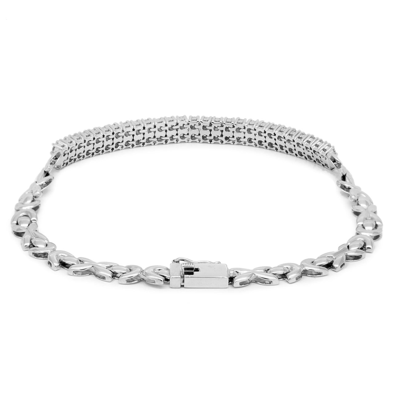 Exclusive 18K White Gold 1.58 Carat Diamond Bracelet — Side View