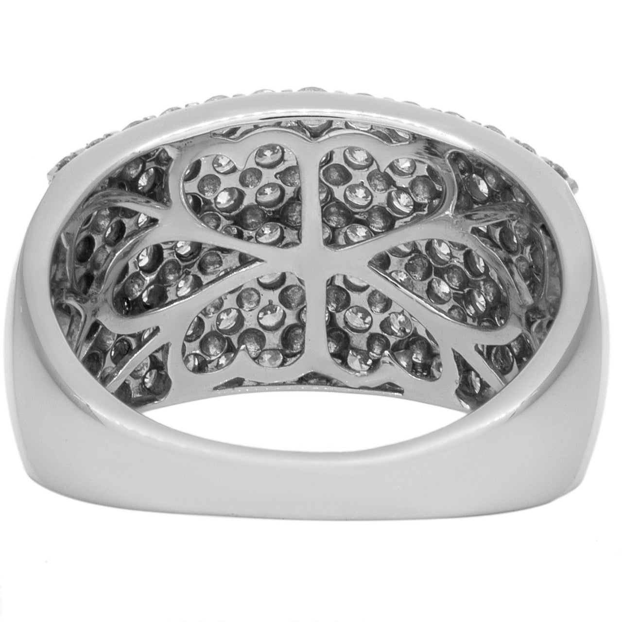 Exclusive 18K White Gold 1.46 Carat Pave Diamond Ring — 6.75 — Side View