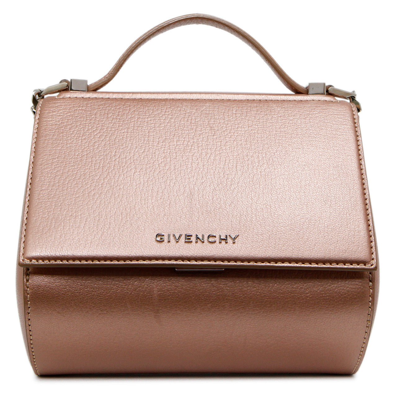 Exclusive Givenchy Rose Gold Calfskin Mini Pandora Box Chain Crossbody — Side View