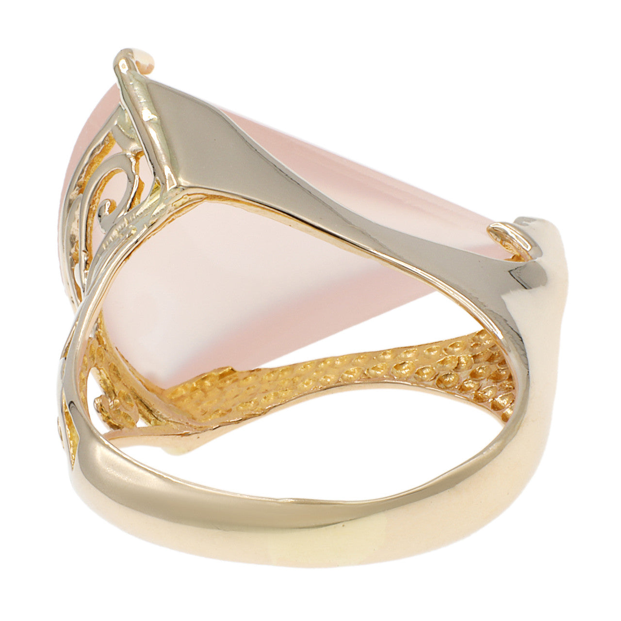 Exclusive 18K Yellow Gold Chalcedony Ring — 5.25 — Back View