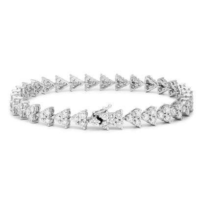Exclusive 18K White Gold 3.84 Carat Diamond Tennis Bracelet — Side View