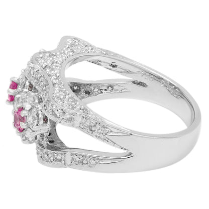 Exclusive 18K White Gold 0.38 Carat Pink Sapphire & Diamond Ring — 6 — Side View