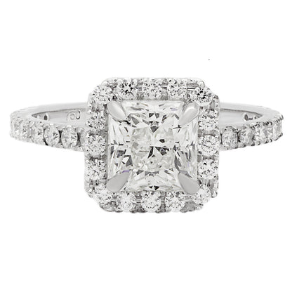 Exclusive 18K White Gold 1.18 Carat Radiant Cut Diamond Ring — 4 — Front View