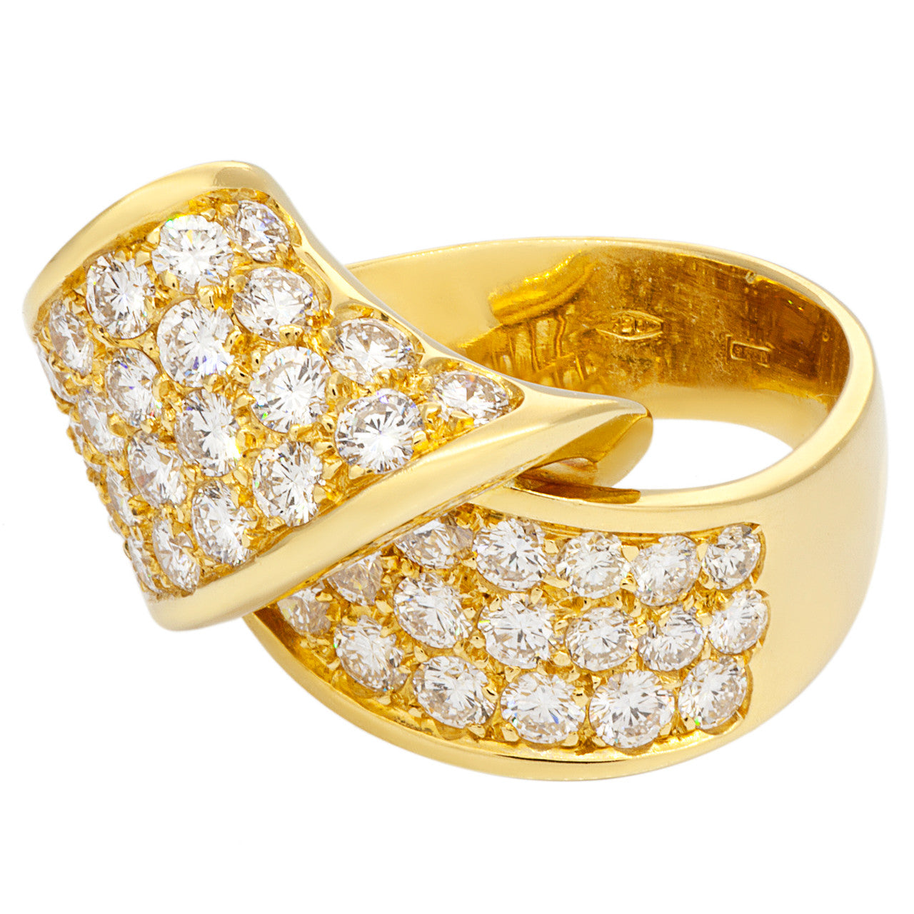 Exclusive 18K Gold 2.65 Carat Pave Diamond Ring — Side View