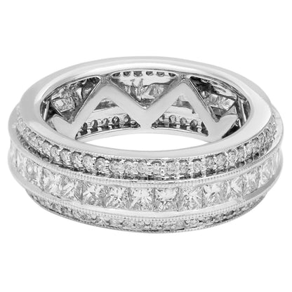 Exclusive 18K White Gold 2.15 Carat Diamond Eternity Ring — Side View