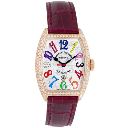 Exclusive Franck Muller 18K Rose Gold & Diamond  Cintree Curvex 7500 SC AT DT FO COL DRM D — Front View