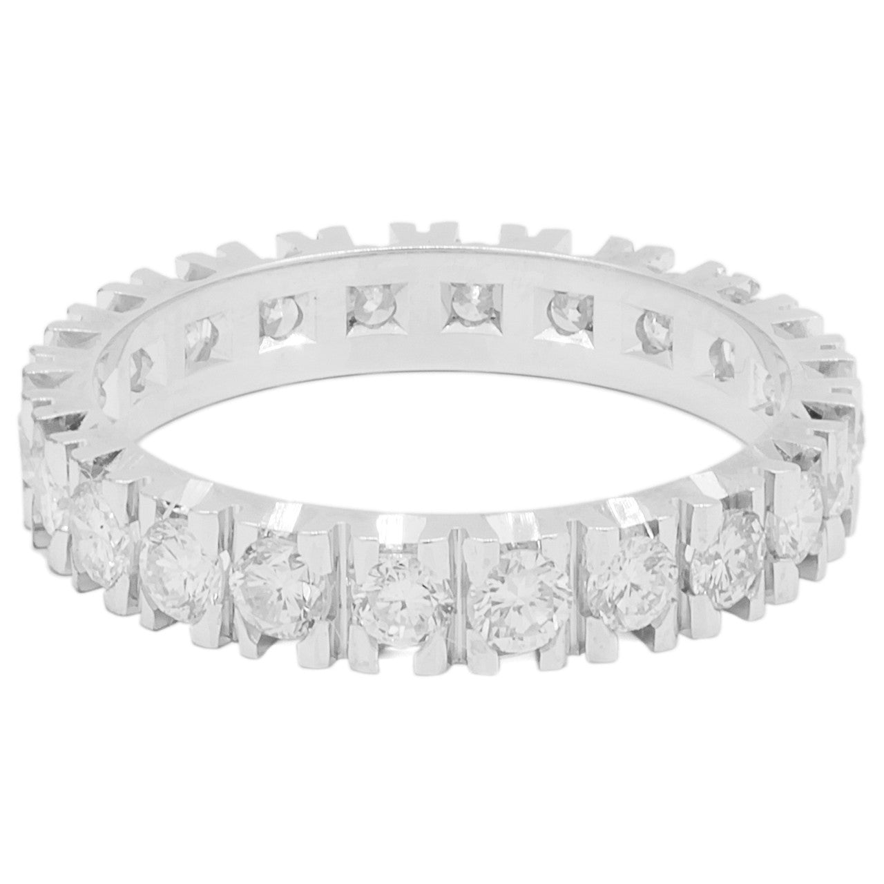 Exclusive 14K White Gold 1.10 Carat Diamond Eternity Band — Side View
