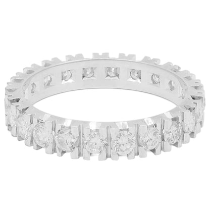 Exclusive 14K White Gold 1.10 Carat Diamond Eternity Band — Side View